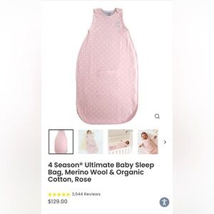 Woolino 4 Season Ultimate Baby Sleep Sack Bag Merino Wool - Pink